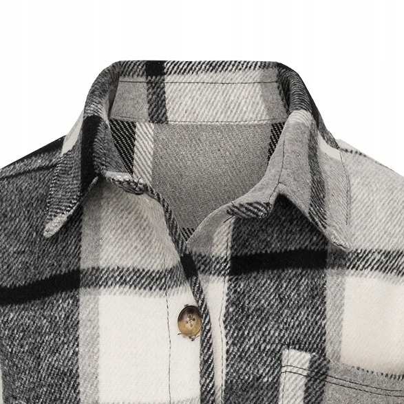 DLUGA koszula narzutka w kratę kurtka 116 szara Wiek dziecka 5 lat +