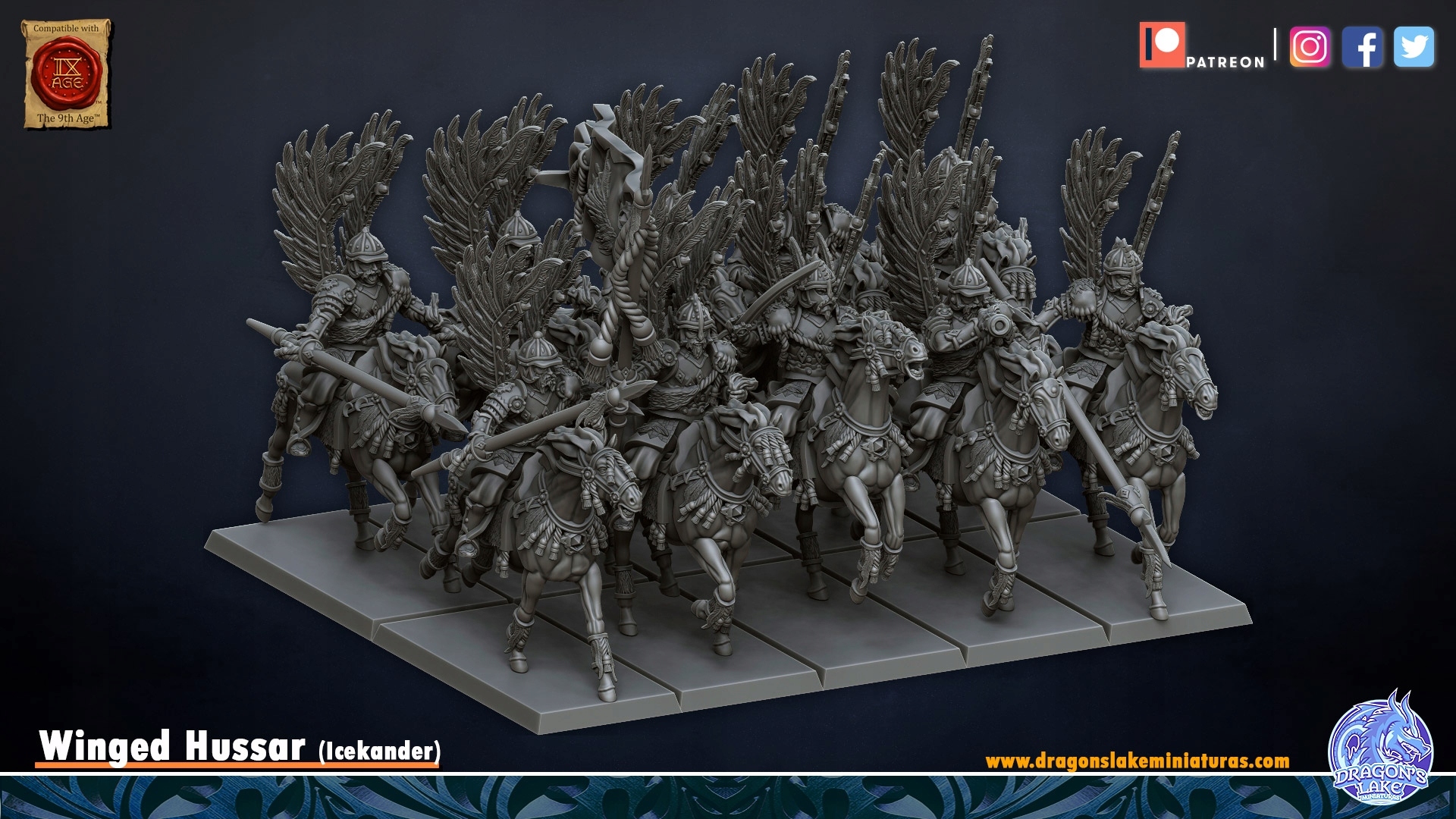 Winged Hussars - Kislev - Druk 3D System Warhammer Fantasy Battle