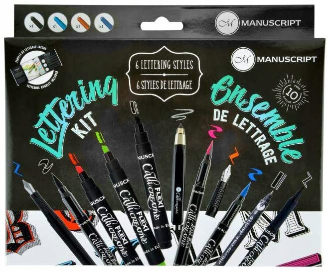 Kaligrafická a letteringová sada s knihou Manuscript Lettering Kit