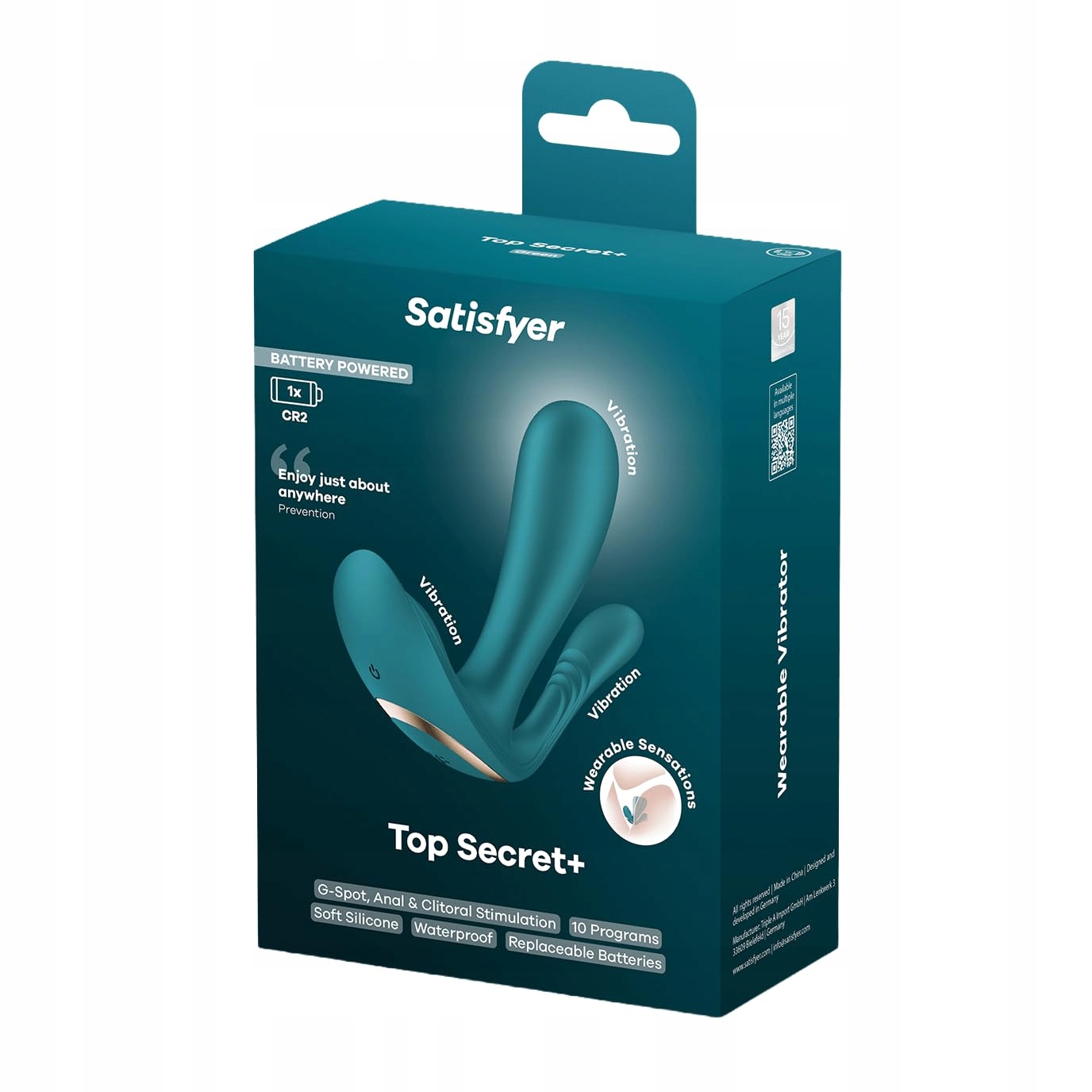 SATISFYER Top Secret Plus Wibrator G-Punkt Analny Silikonowy 10 Programów — miniatura 3