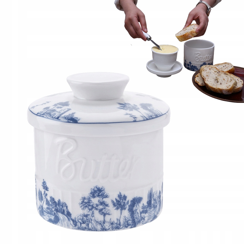 Keramická nádoba na máslo pro domácí použití, sklenice na francouzské máslo
