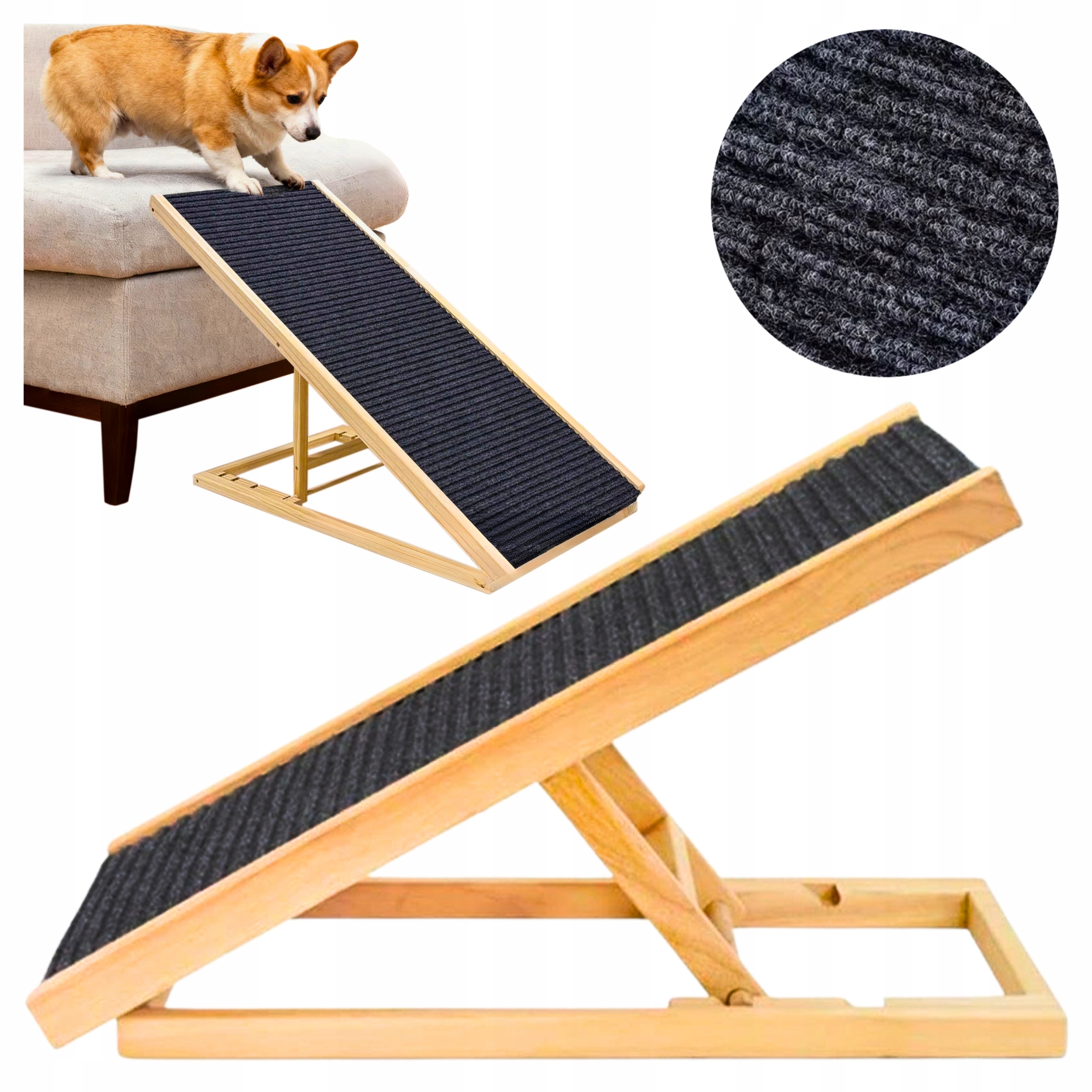 Rampa Schody Podest Składany Do Wchodzenia Dla Psa Kota Regulacja 2 Stopnie