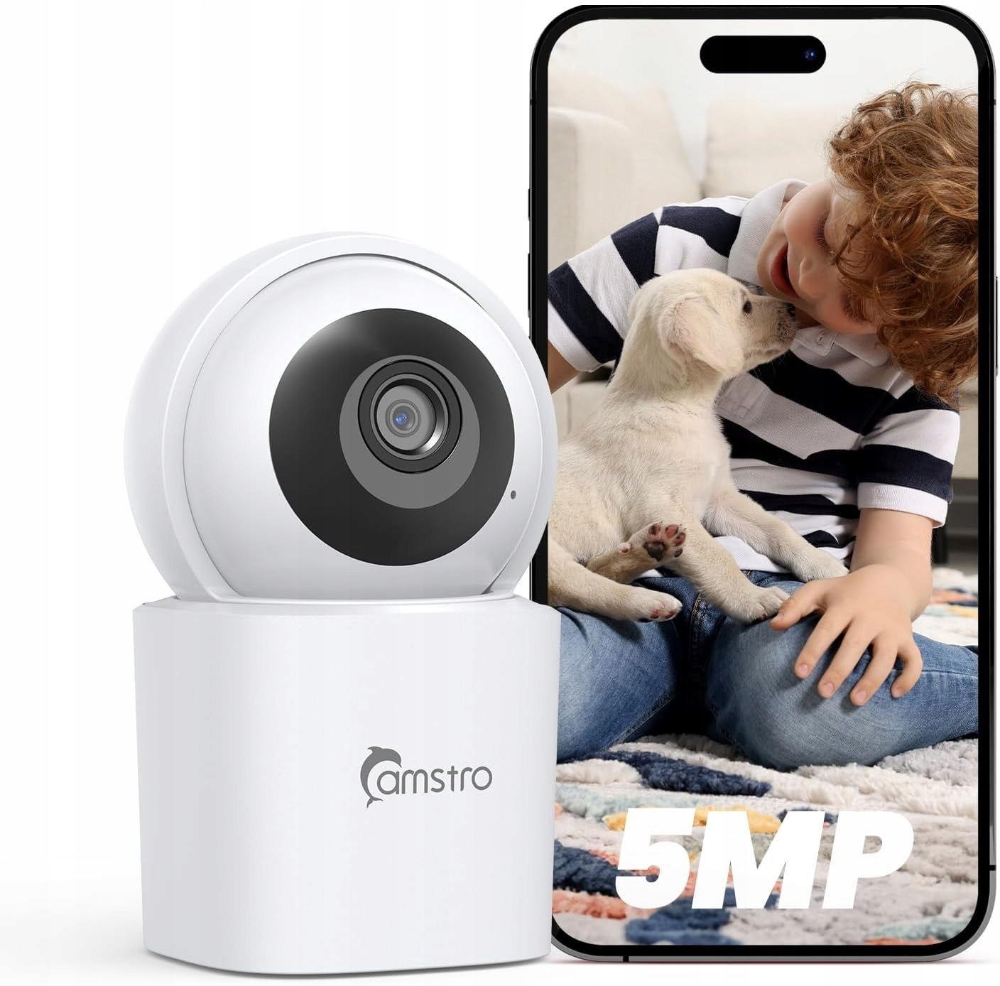 Vnitřní Otočná Kamera Ip WiFi 360 3K Hd 5MPX Smart Camera Monitoring