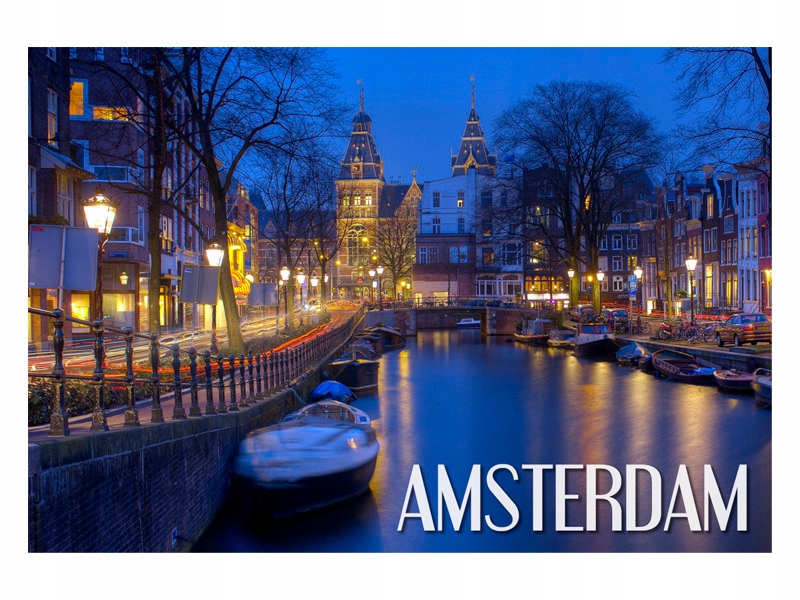 

Amsterdam Wodne uliczki Magnes na lodówkę