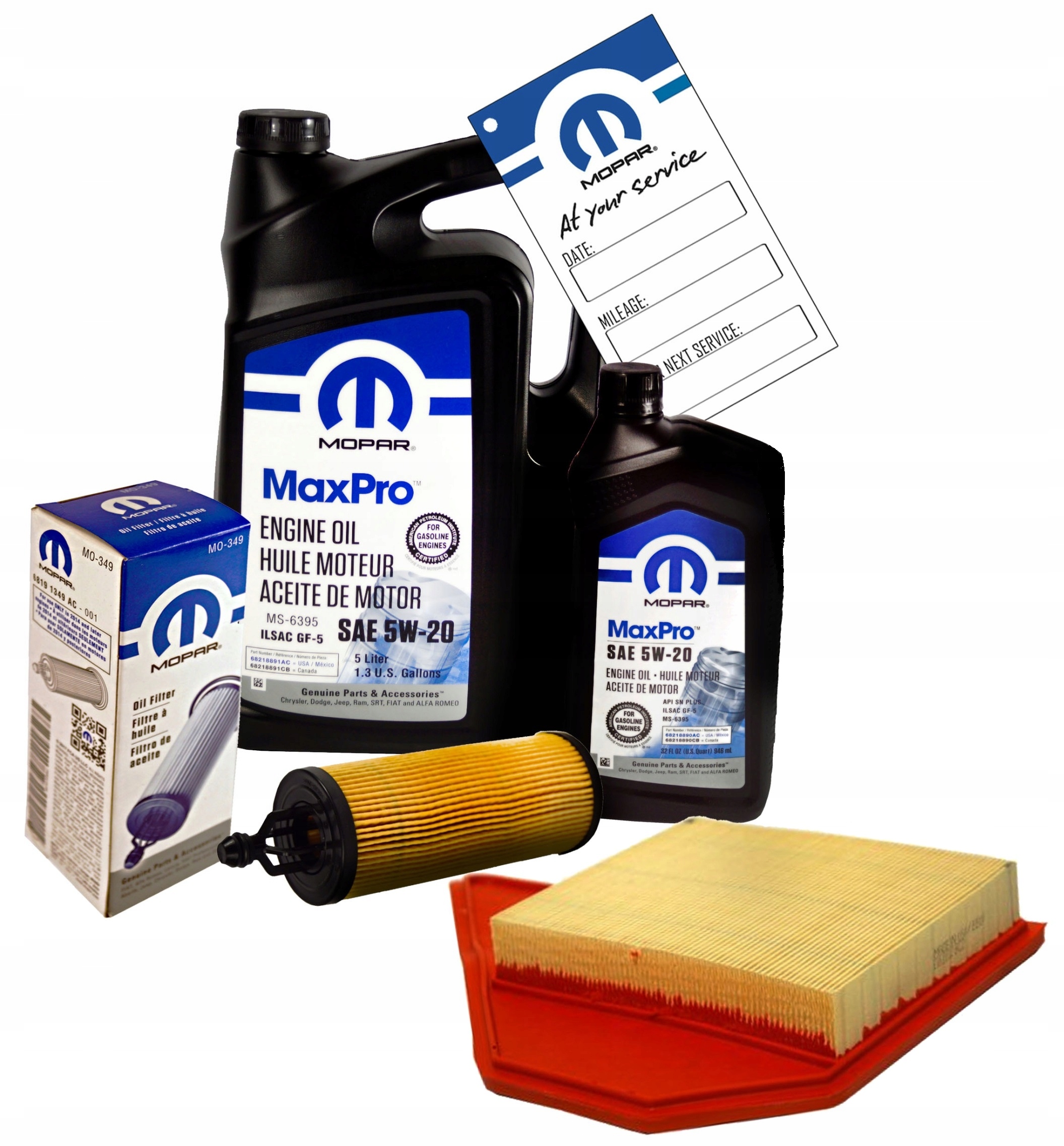 Filtry Mopar 5W20 6L pro Town & Country 2014-2016