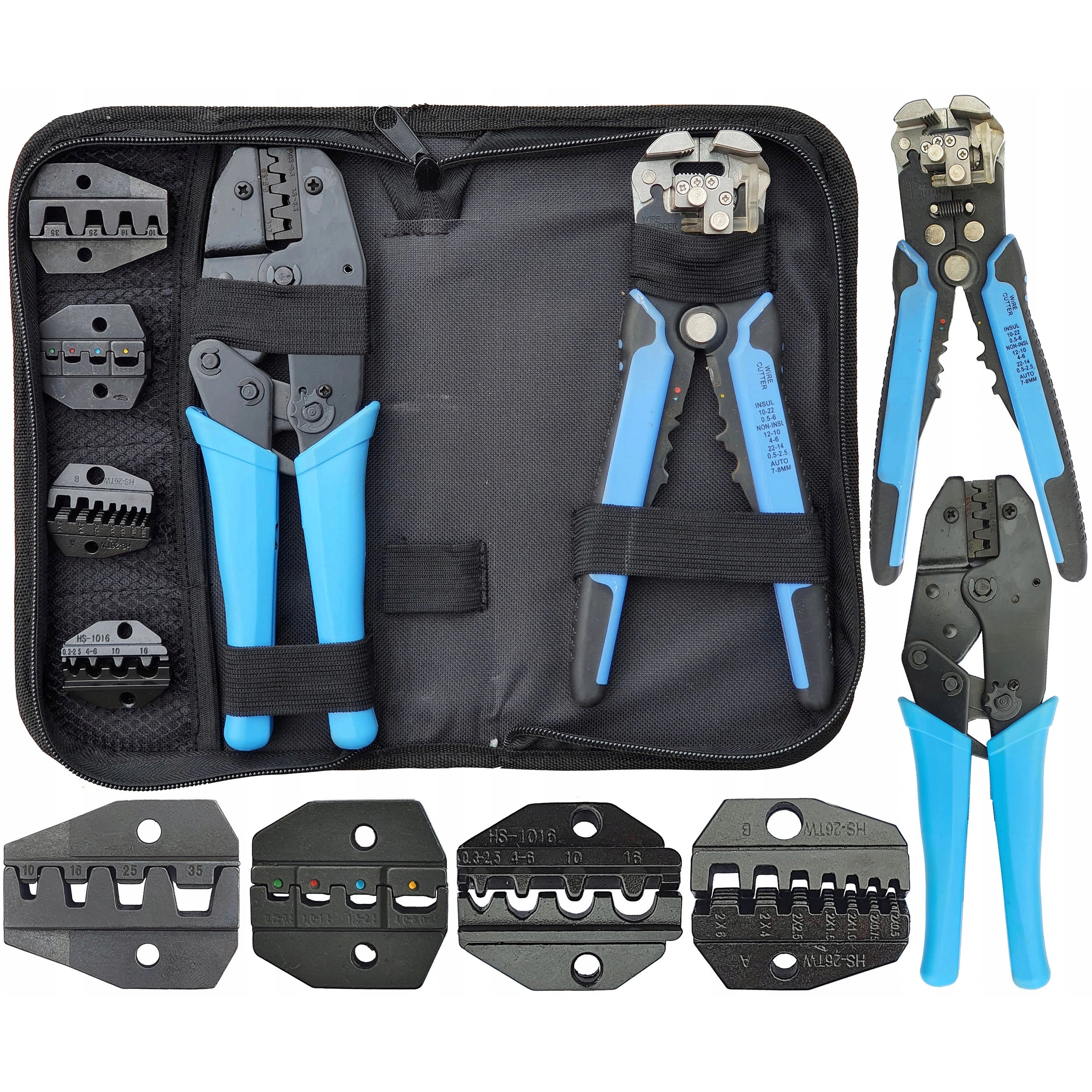 ОБЖИМНОЙ ИНСТРУМЕНТ ДЛЯ ОБЖИМА КАБЕЛЬНЫХ НАКОНЕЧНИКОВ 5 ШТАМПОВ