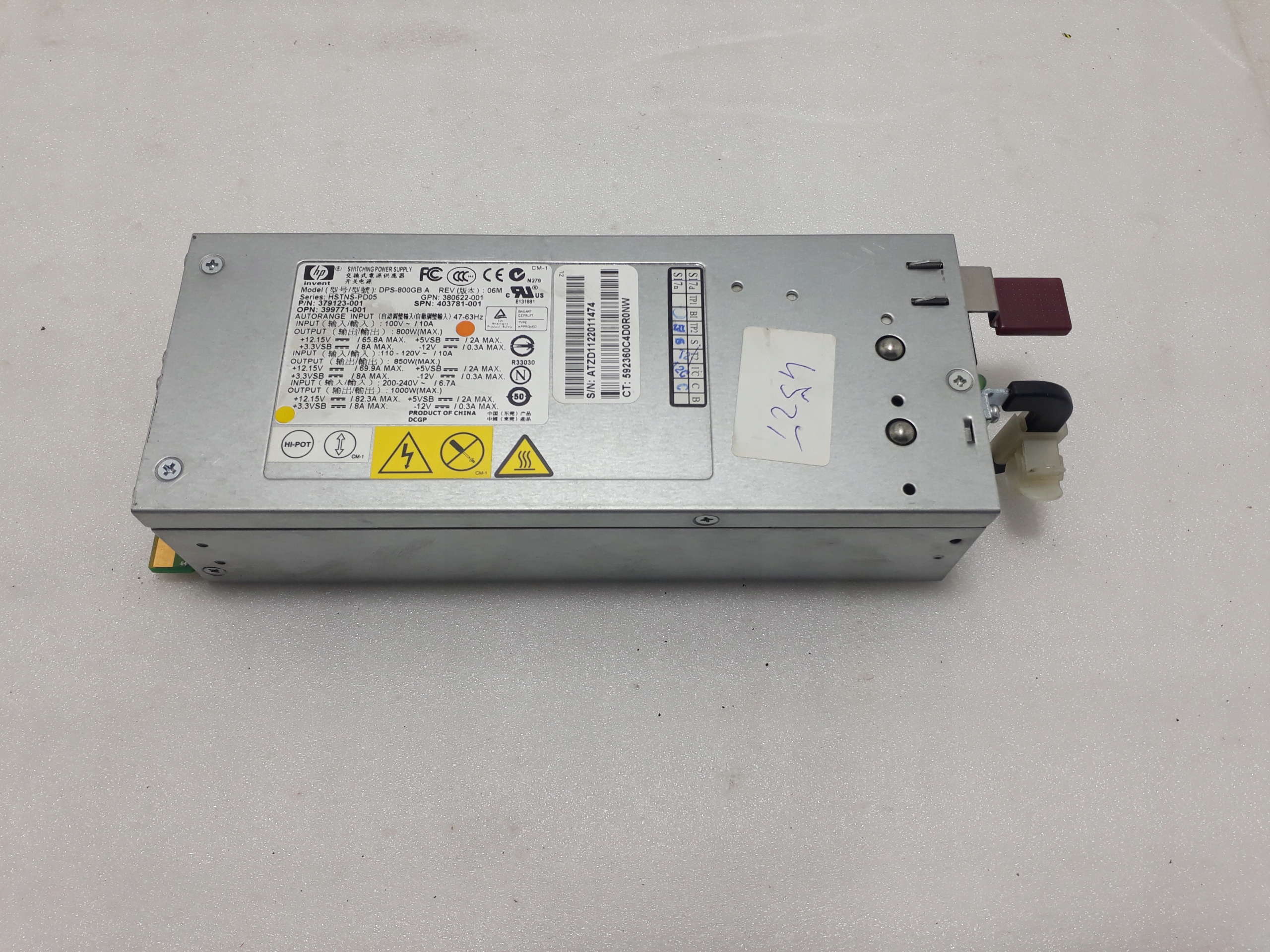 Блок питания HP DPS-800gb a p/n: 379123-001 1000W