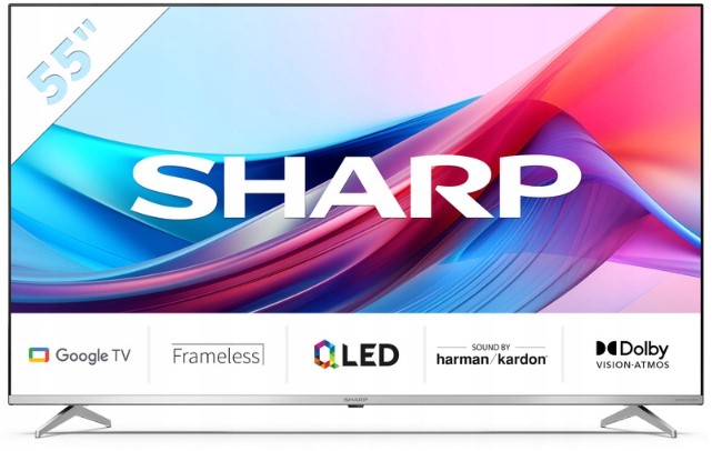 Telewizor Sharp 55GP6265E 55” Qled 4K Uhd Google Tv Wi-Fi Czarny