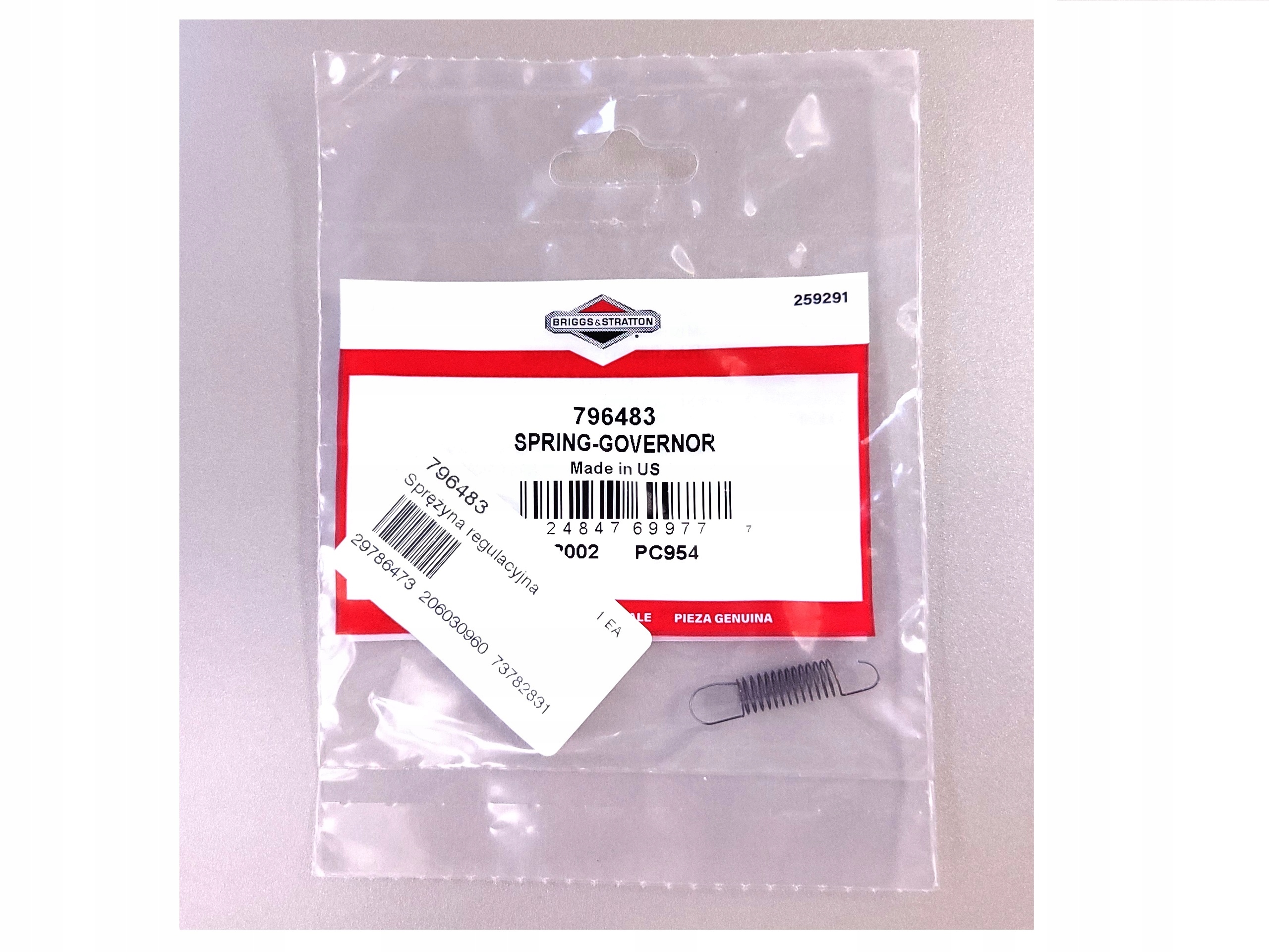 

Sprężyna Regulatora Briggs 796483 Orginał