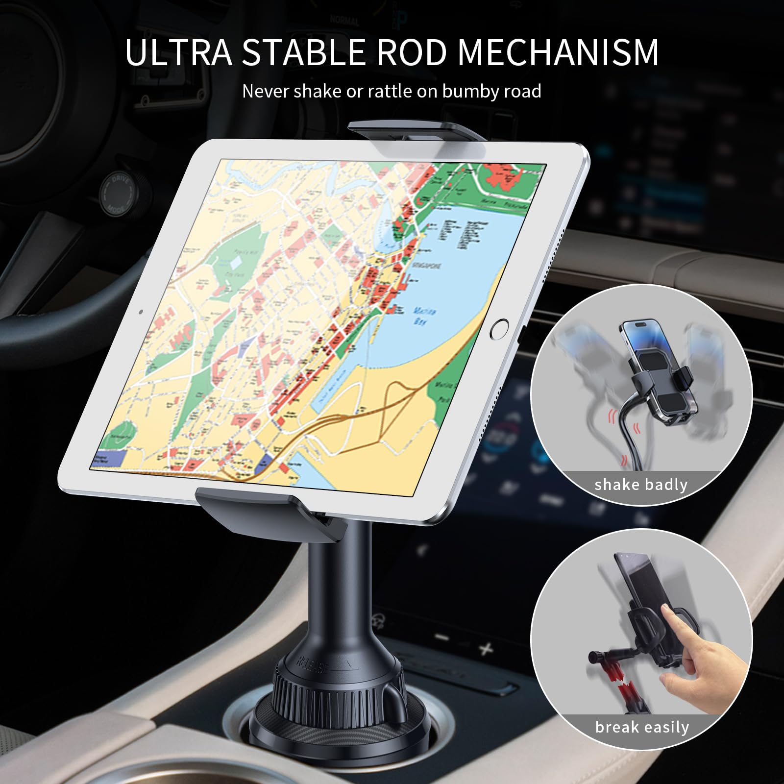APPS2CAR Uchwyt Samochodowy 2w1 Na Tablet I Telefon Regulowany Do 11 Cali — miniatura 4