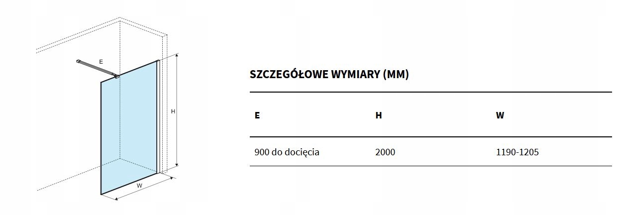 EXCELLENT VIDOQ ścianka prosta 1200x2000 złoto Wysokość produktu 200 cm