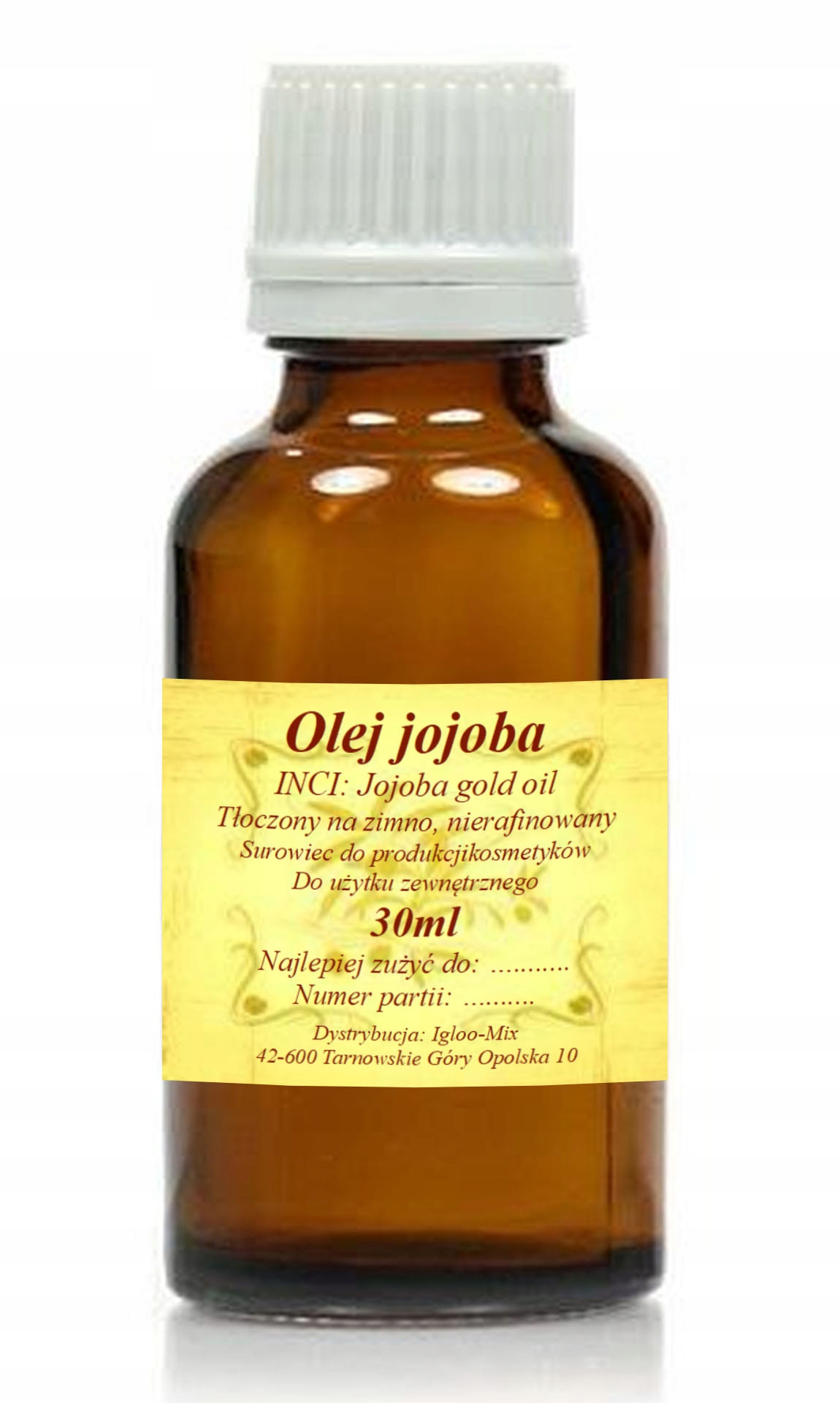 

Olej Jojoba Gold 30ml -zimnotłoczony nierafinowany