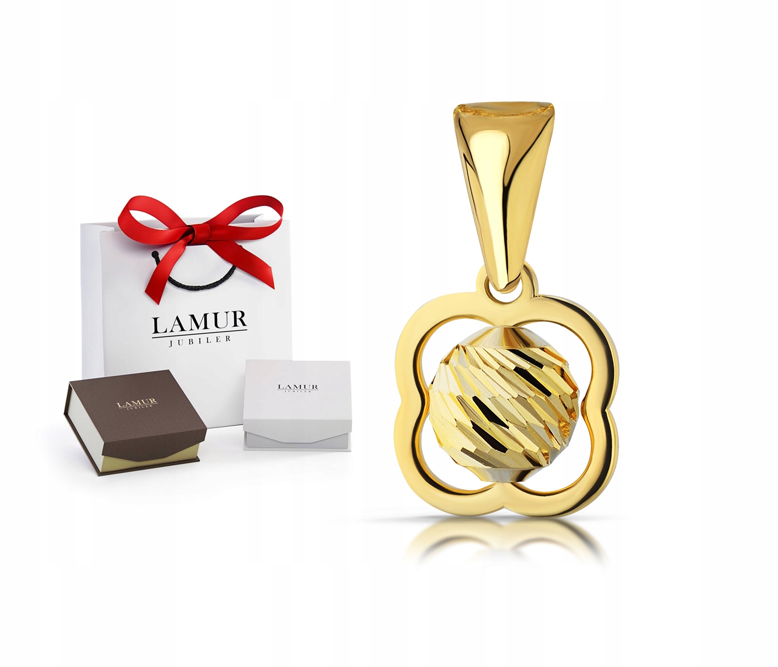 ZŁOTA ZAWIESZKA 585 KONICZYNKA Z KULKĄ PREZENT + EKSTRA GRATISY