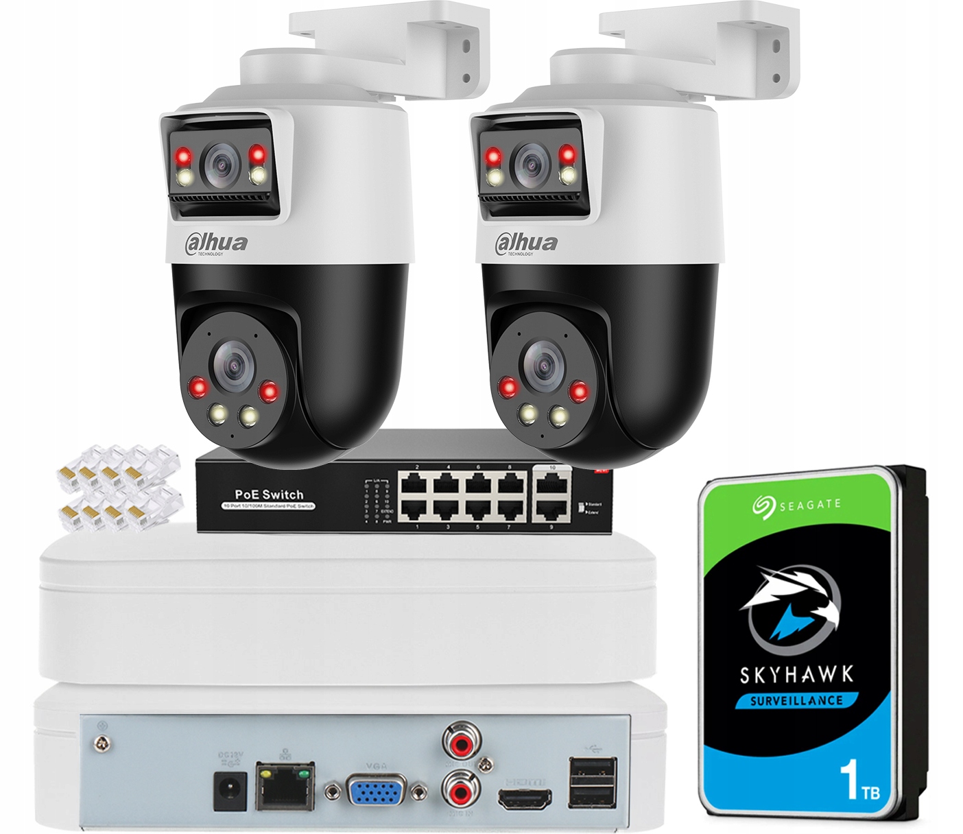 Sada na monitorovanie 2 kamier Dahua 2Mpx SDT2A200-2F-NB-A-PV Ai Dual Light