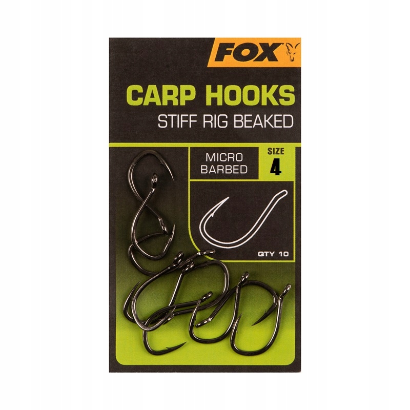 Fox Haczyki karpiowe Stiff Rig Beaked Carp Hooks rozmiar 4