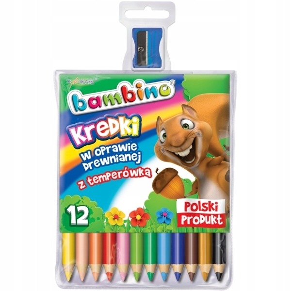 

Kredki Ołówkowe Jumbo 12 Kol.+temperówka Bambino