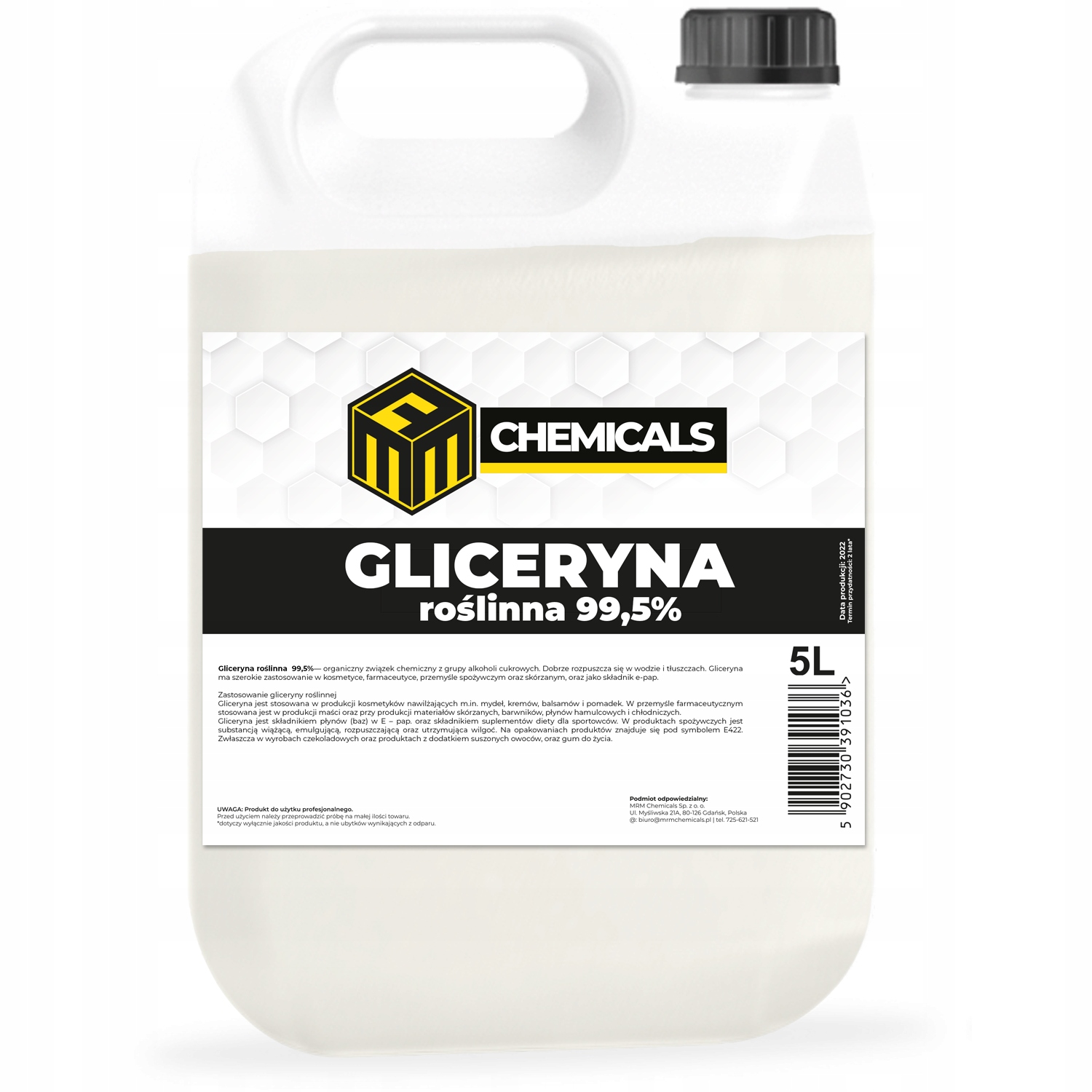 

Gliceryna Roślinna 99,5 Farmaceutyczna 5L