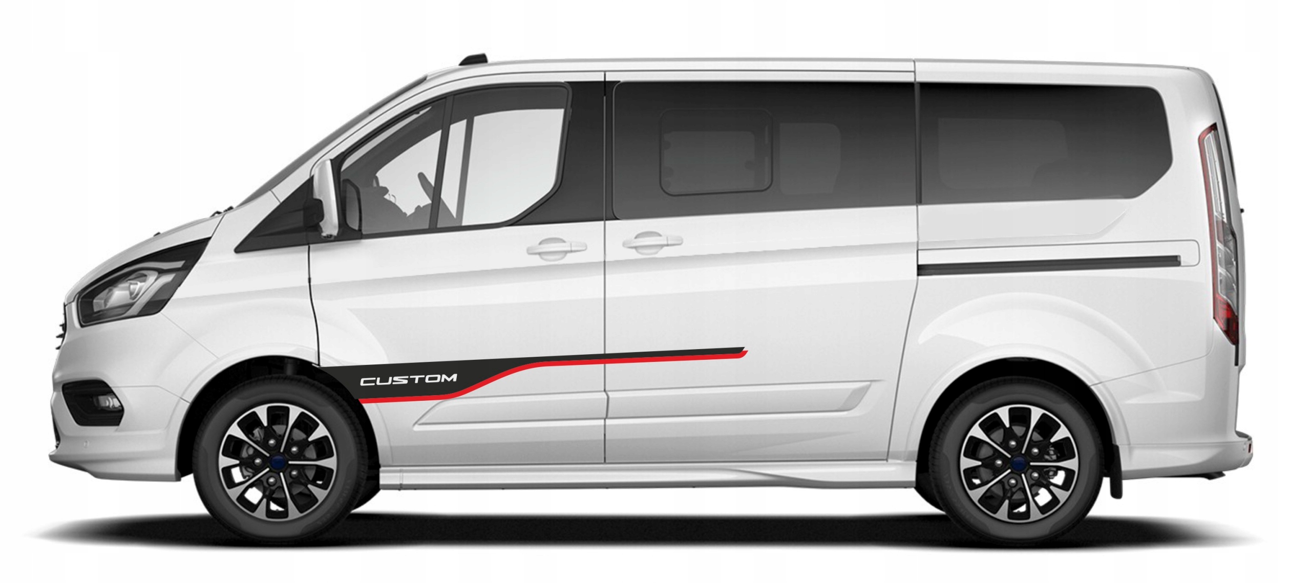 Samolepky na Ford Custom – hokejka 2 barevná do stran