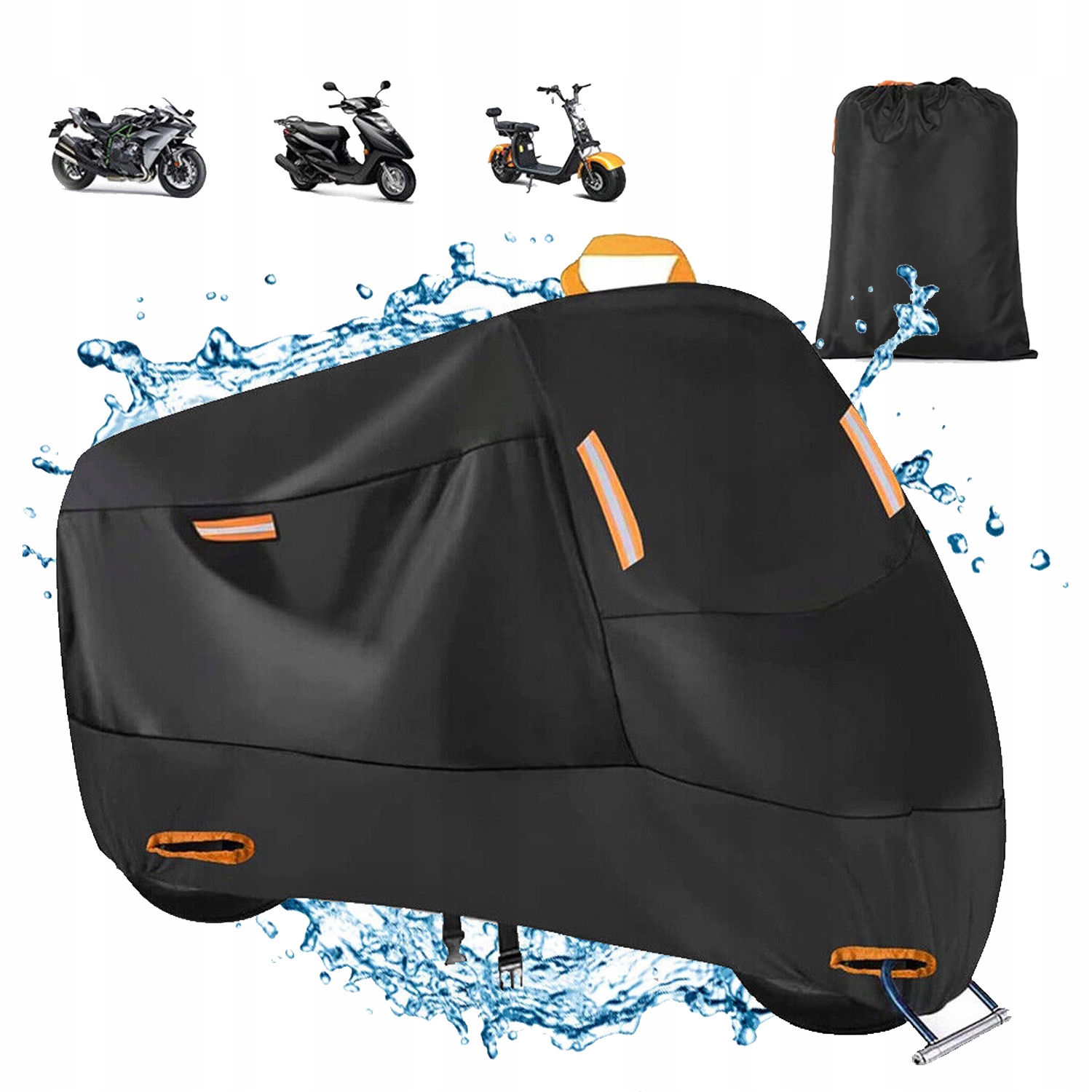 Pokrowiec na motocykl 300D wodoodporny XL 230x95x125 cm