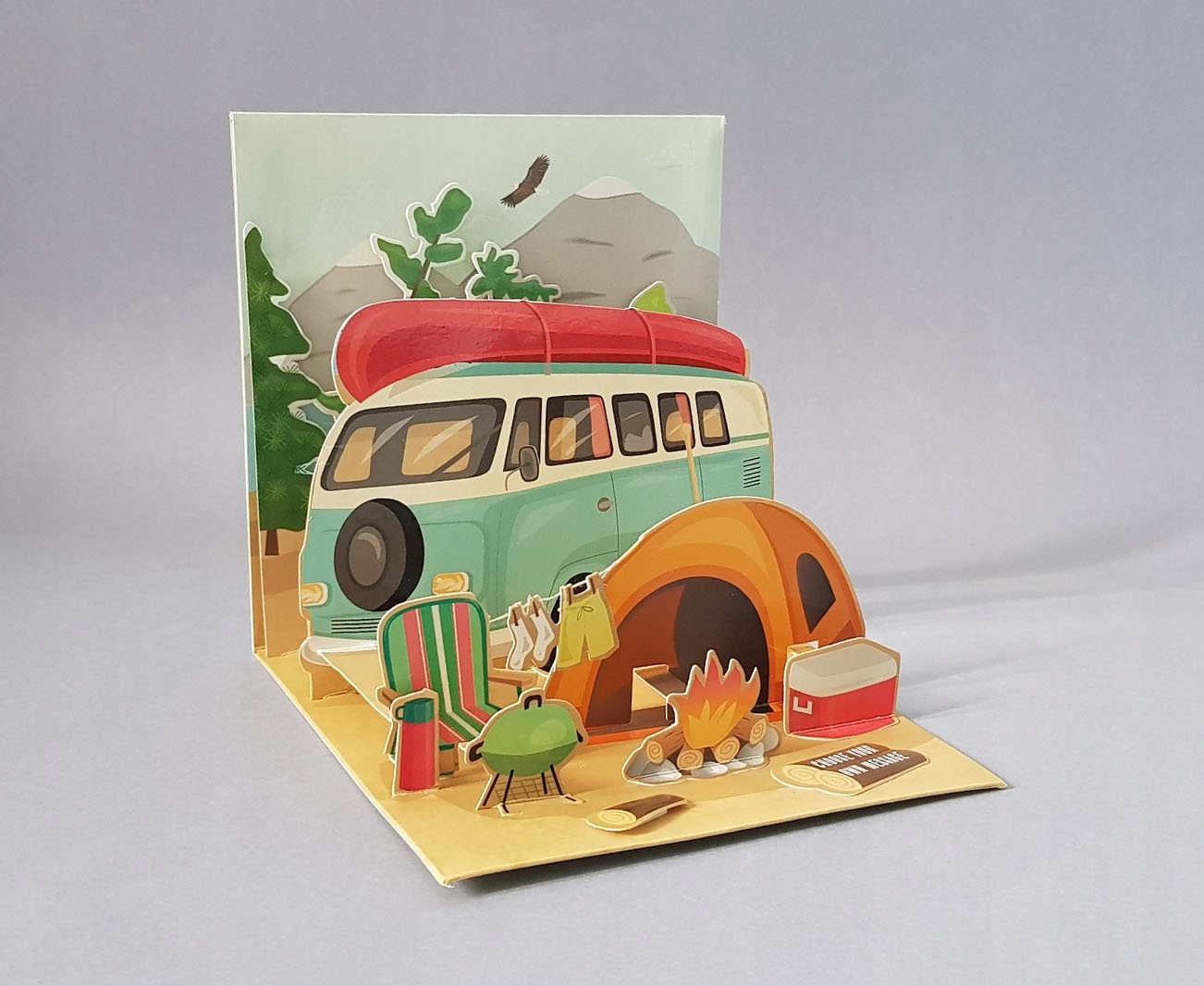 URLOP CAMPER EMERYTURA WAKACJE super kartka 3D Szerokość produktu 13.3 cm