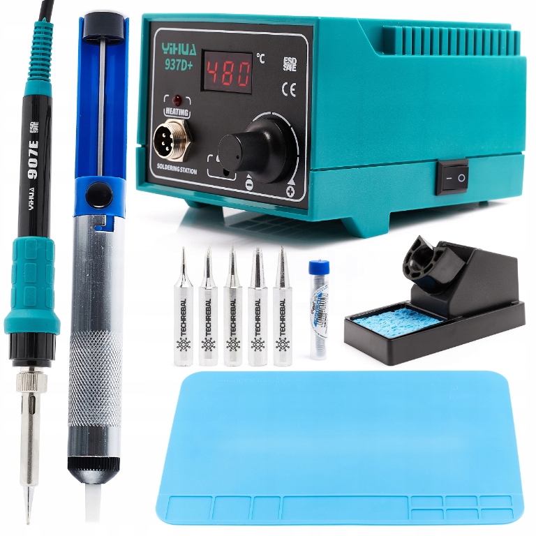 Set Pájecí Pero Pájecí Stanice 937D Odsávačka Hrotů Cín Houbička