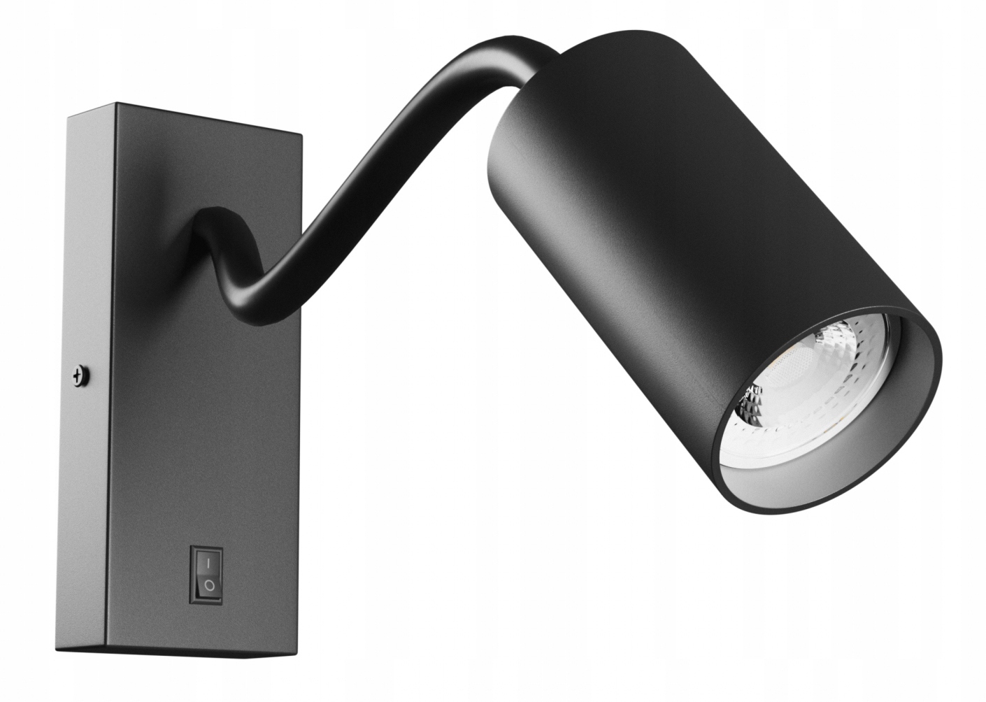 Kinkiet ścienny lampa ścienna z wyłącznikiem Tubo czarny na ruchomym peszlu