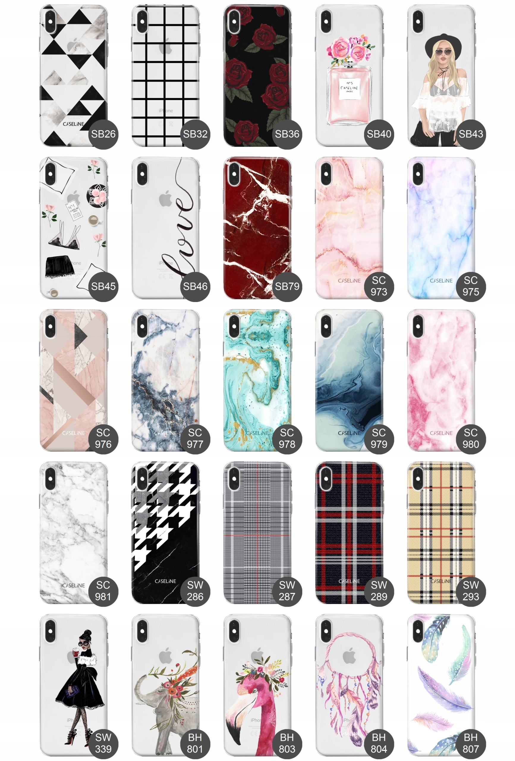etui do iPhone XS case guma wzory prezent
