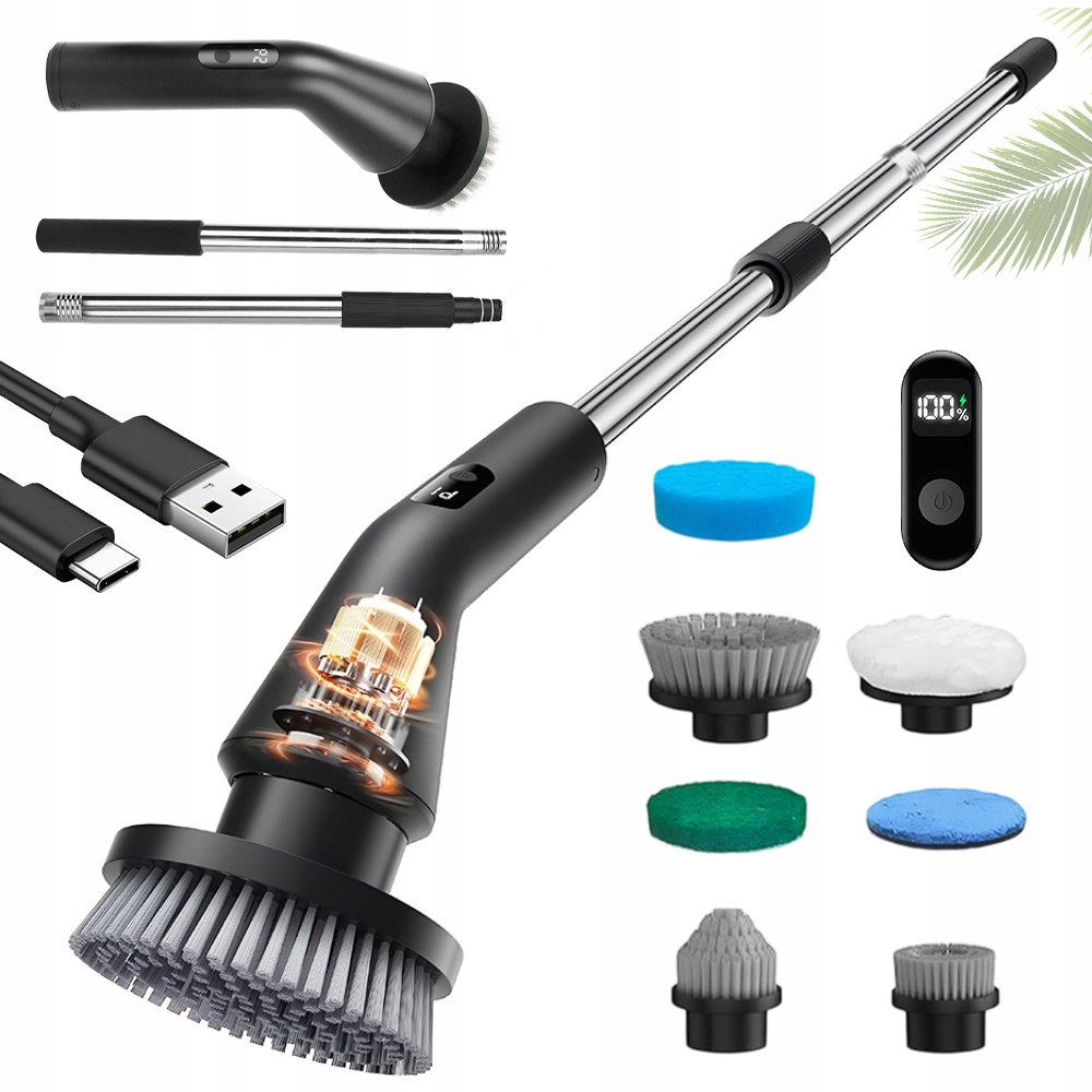 Levně Elektrický Rotační Kartáč A Bezdrátový Mop Pro Čištění A Čištění 7V1