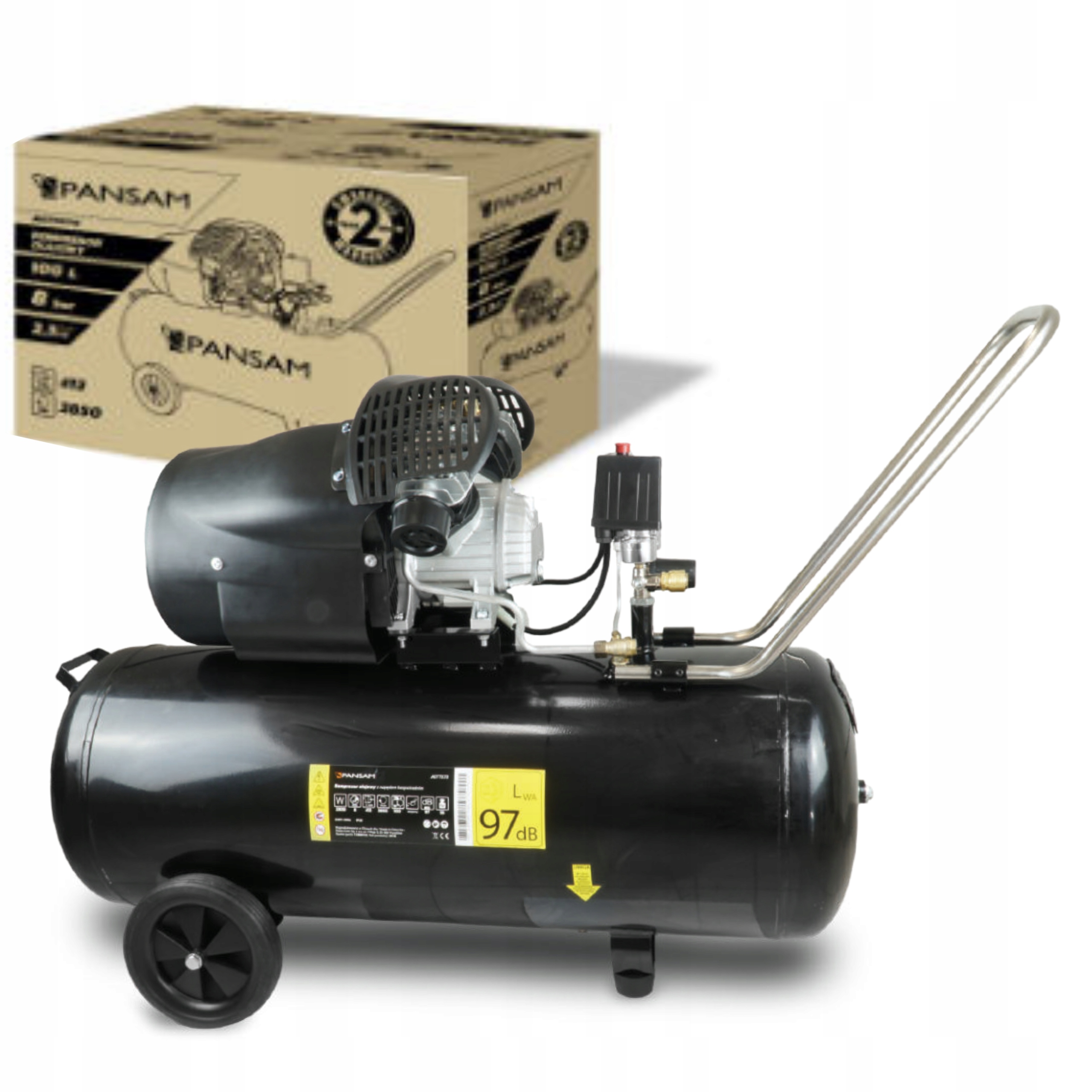 KOMPRESOR 100L OLEJOWY DWUTŁOKOWY V 2300W 8BAR