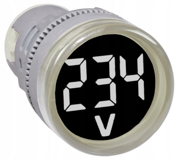 

Woltomierz okrągły 22mm 230VAC 100-500V biały