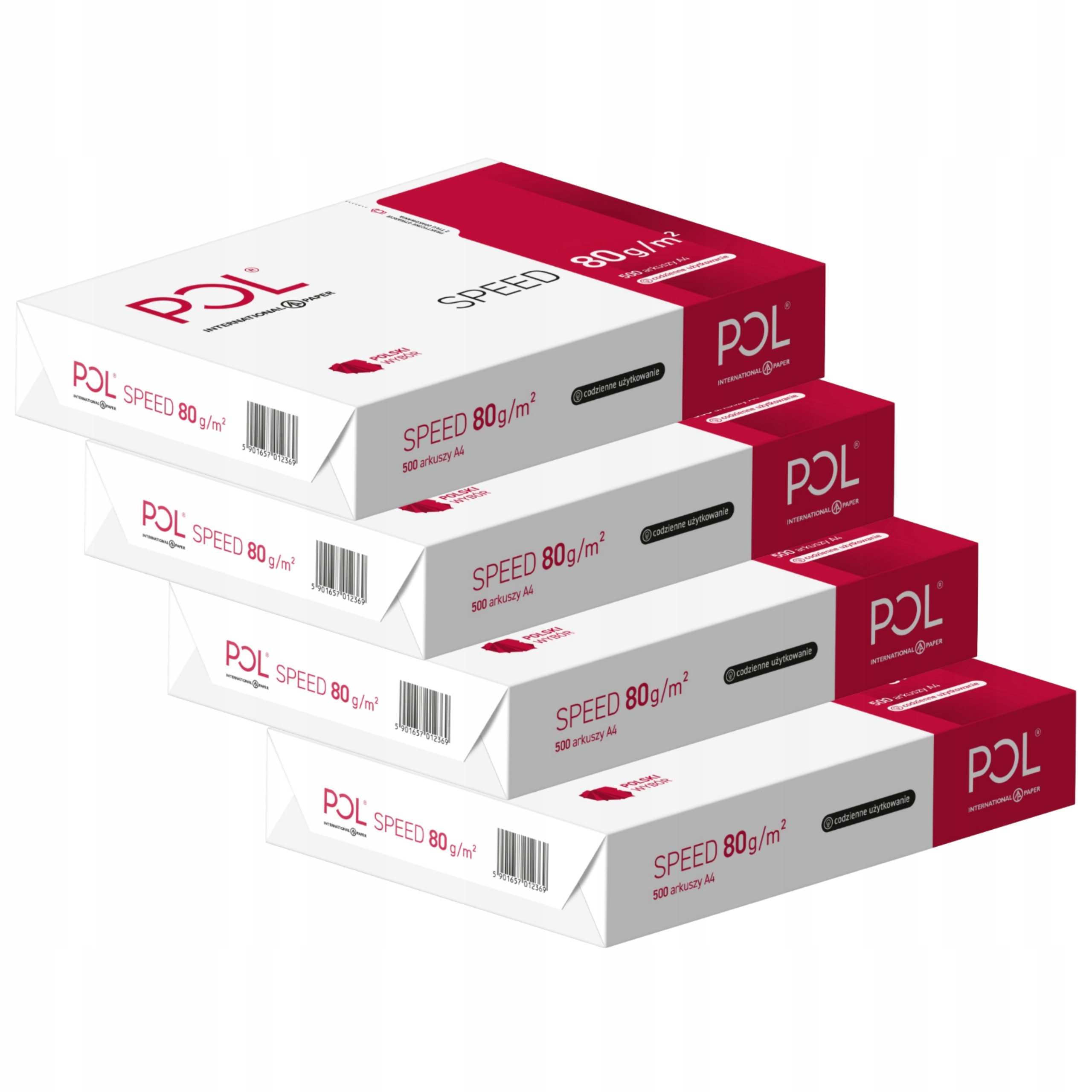 

Papier ksero biały do drukarki A4 polspeed 4 ryzy