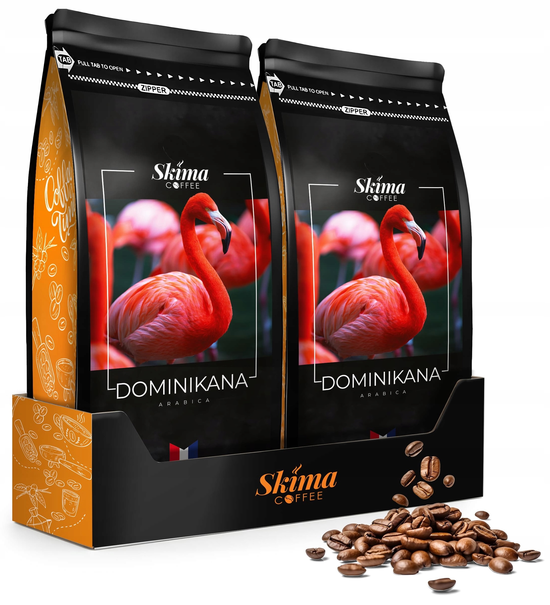 Levně Káva zrnková 1kg x2 Dominikana 100% Arabica Čerstvá pro kávovar SkimaCoffee