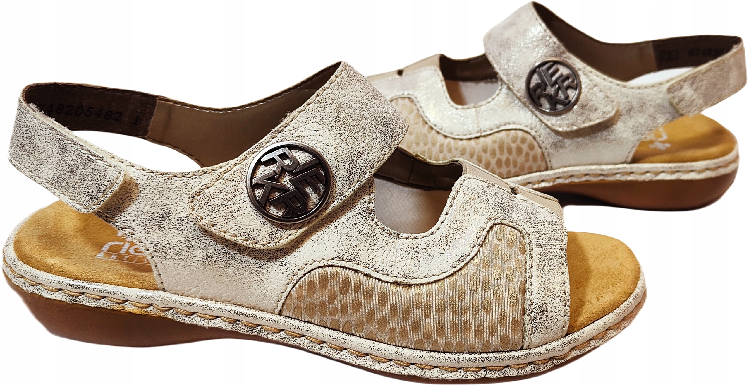 Sandály Rieker 65989 Širší Chodidla Béžová R40