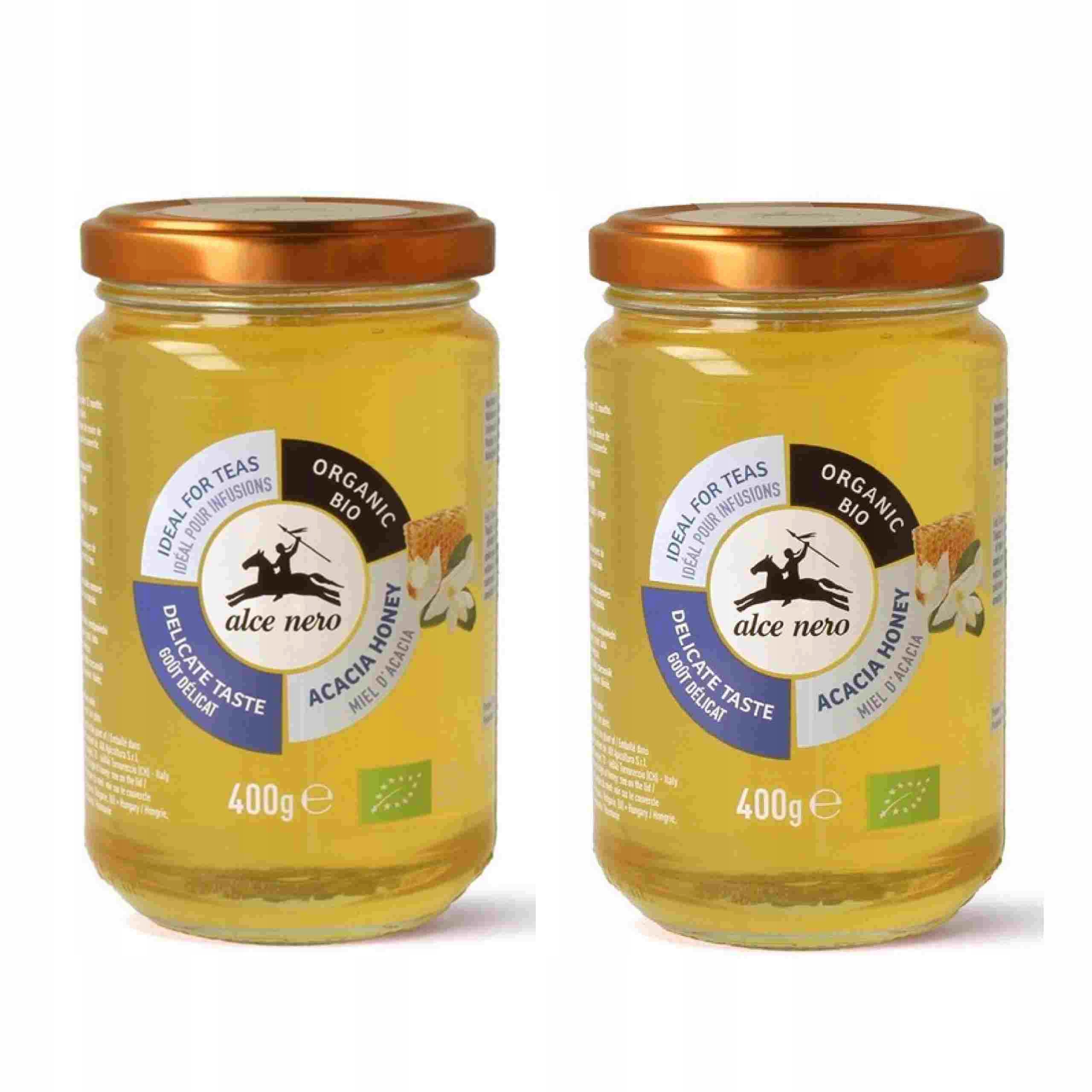 2x Miód Akacjowy Bio 400 g Alce Nero