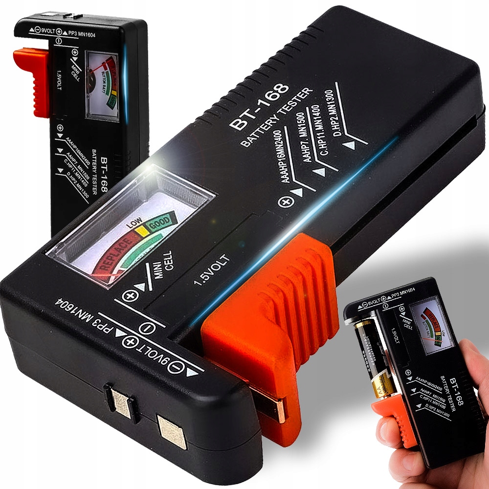 ANALOGOWY TESTER MIERNIK BATERII I AKUMULATORKÓW AA AAA R14 R9 PASTYLKOWYCH