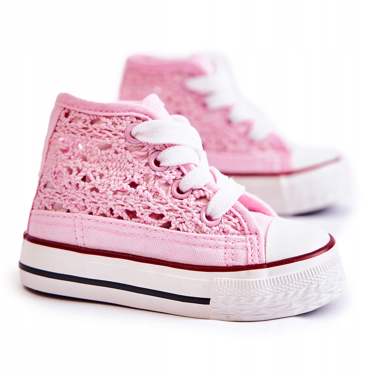 

Dziecięce Wysokie Trampki Różowe 22