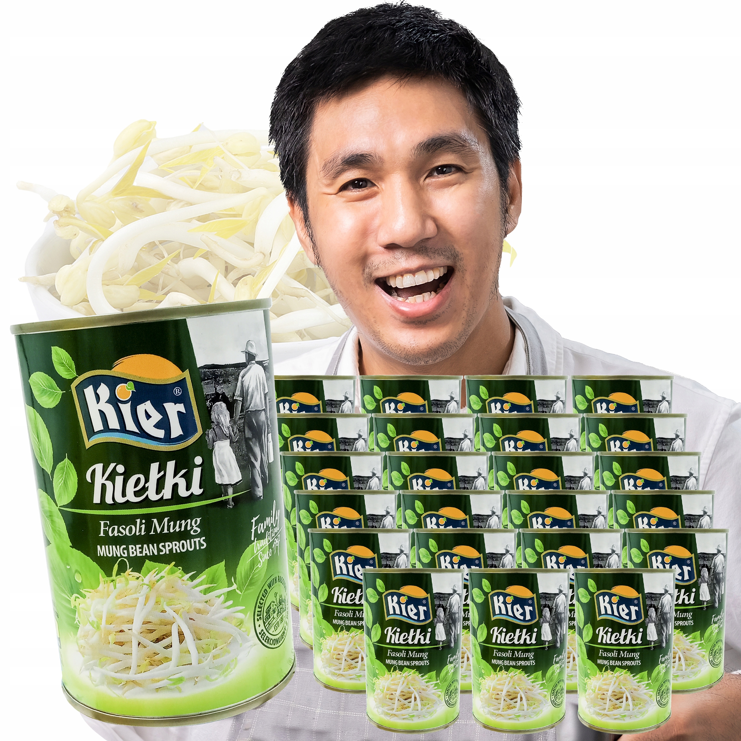 Levně Klíčky Fazolí Mung 24X400G Kier Plechovka