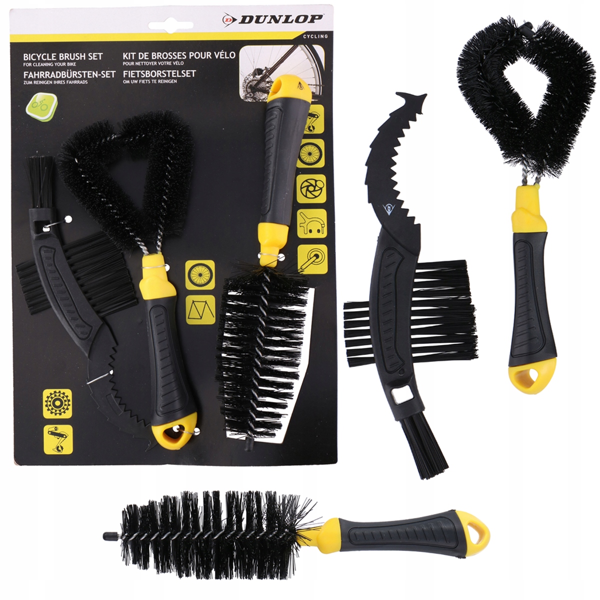 Zestaw szczotek do czyszczenia roweru Dunlop