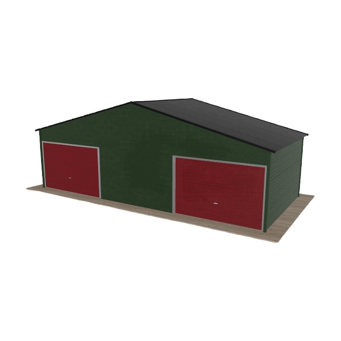 Plechová garáž 9x4 m dvoupolohová, dvoupolohová, zelená