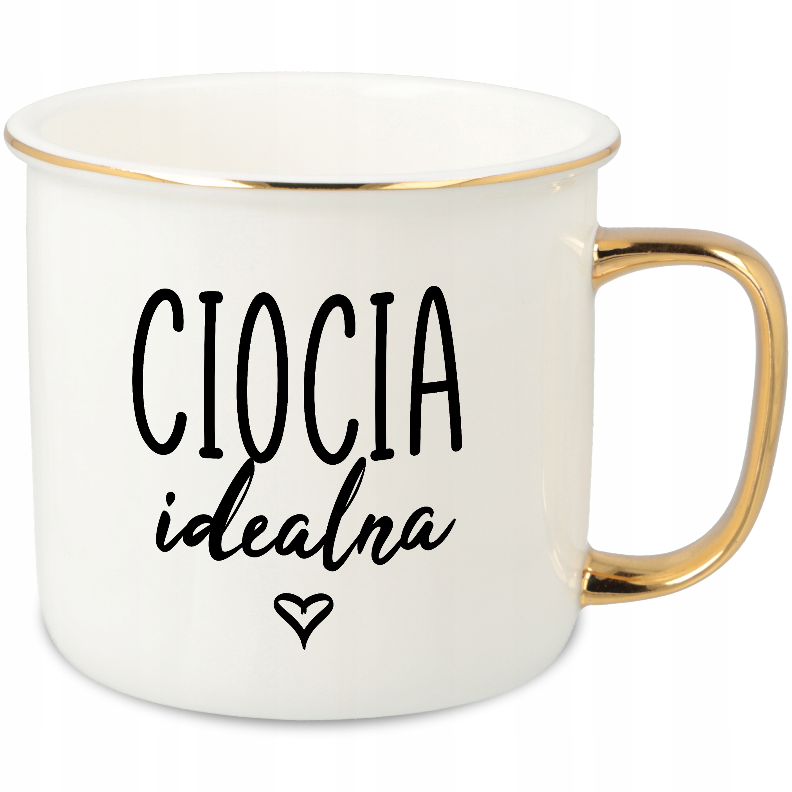 Hrnek Ucho Forma Zlatý Porcelánový Retro 280ML Dárek Pro Tetku Ideální Vz