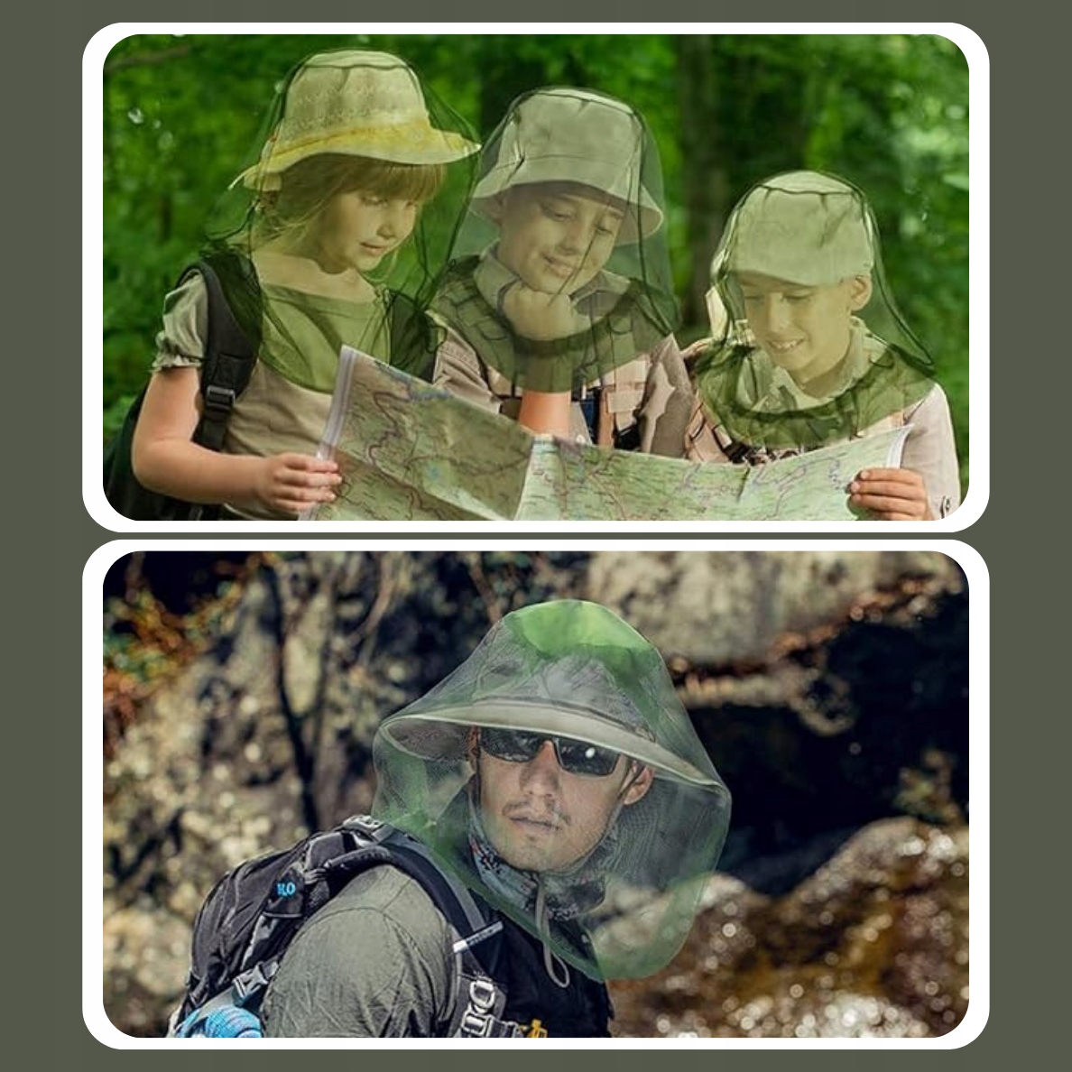 Moskitiera na kapelusz głowę wędkarski siatka na komary insekty owady Kolor dominujący wielokolorowy