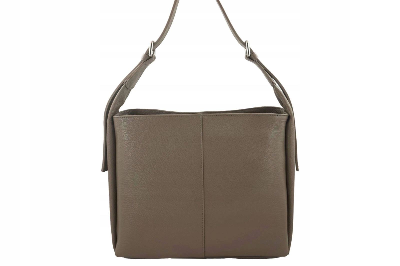 Klasická kabelka z přírodní kůže A4 přes rameno Béžová tmavá