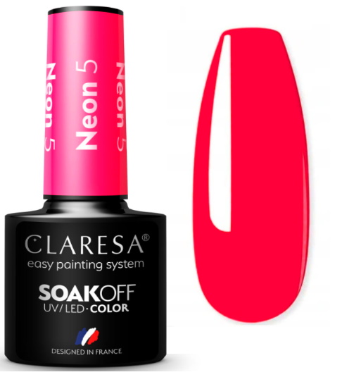 

Lakier Hybrydowy Claresa Pink Róż Neon 5