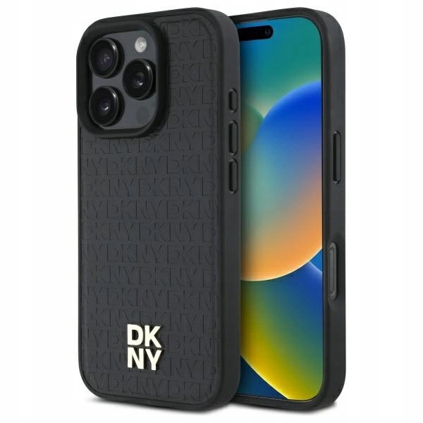 Kryt Dkny Pouzdro s opakujícím se vzorem a logem pro iPhone 16 Pro Max – černý