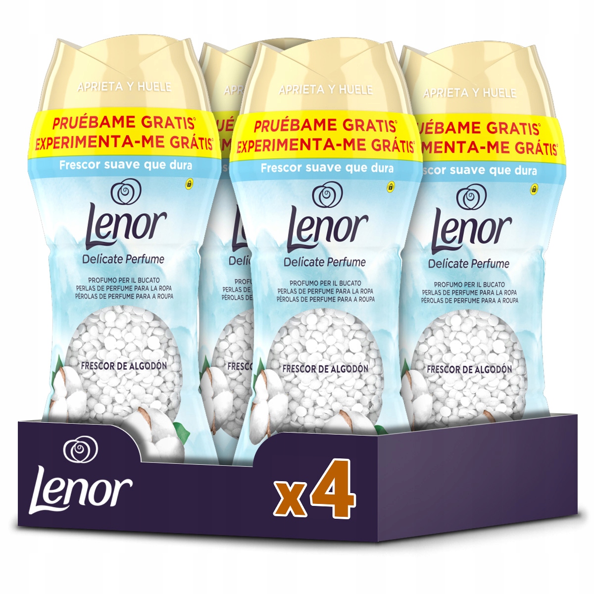 Zestaw 4x Lenor Cotton Fresh Light Perełki zapachowe do prania 195g
