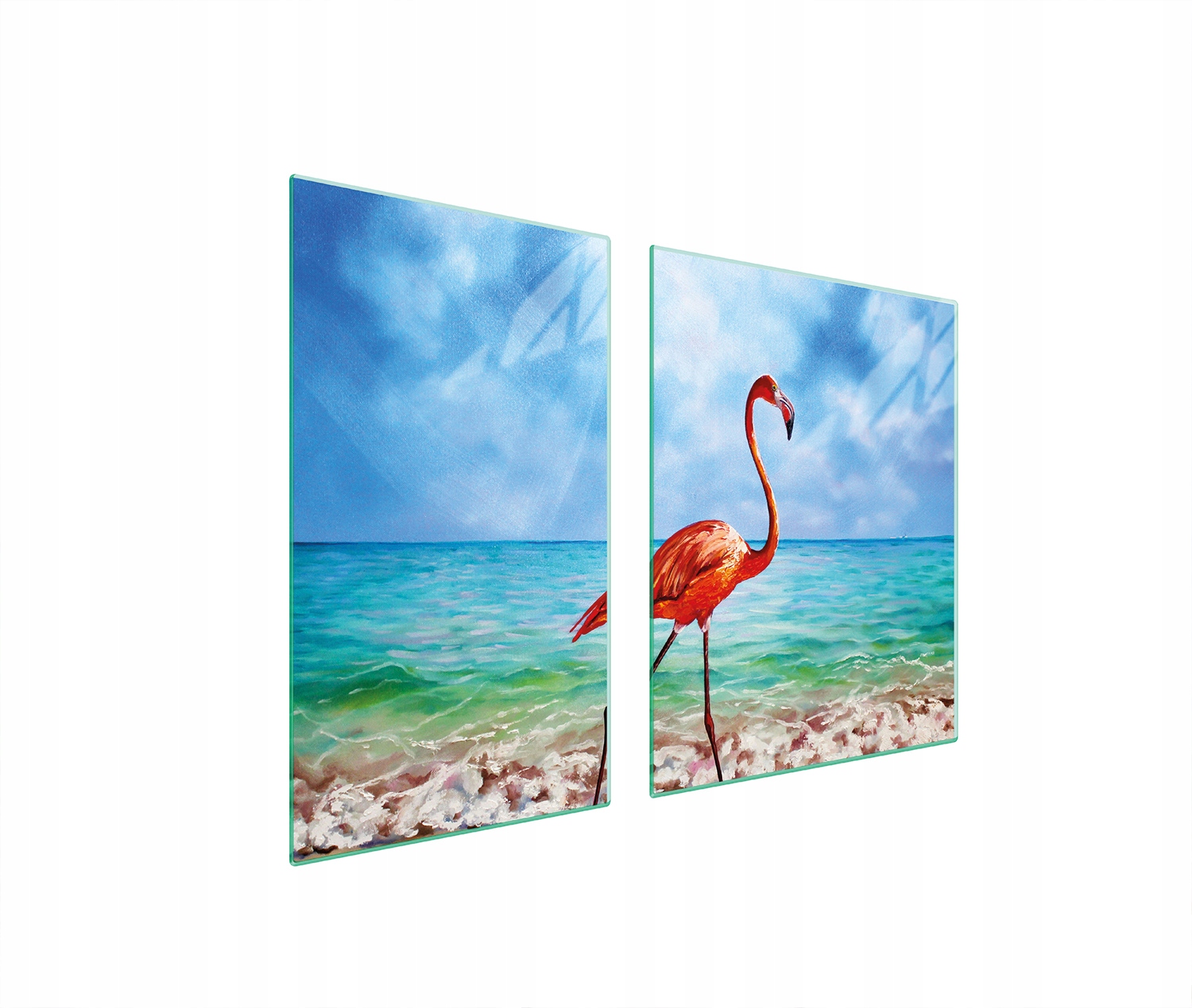 Skleněná Deska A Krájecí Deska 100x52 Plameňák Tvrzené Sklo