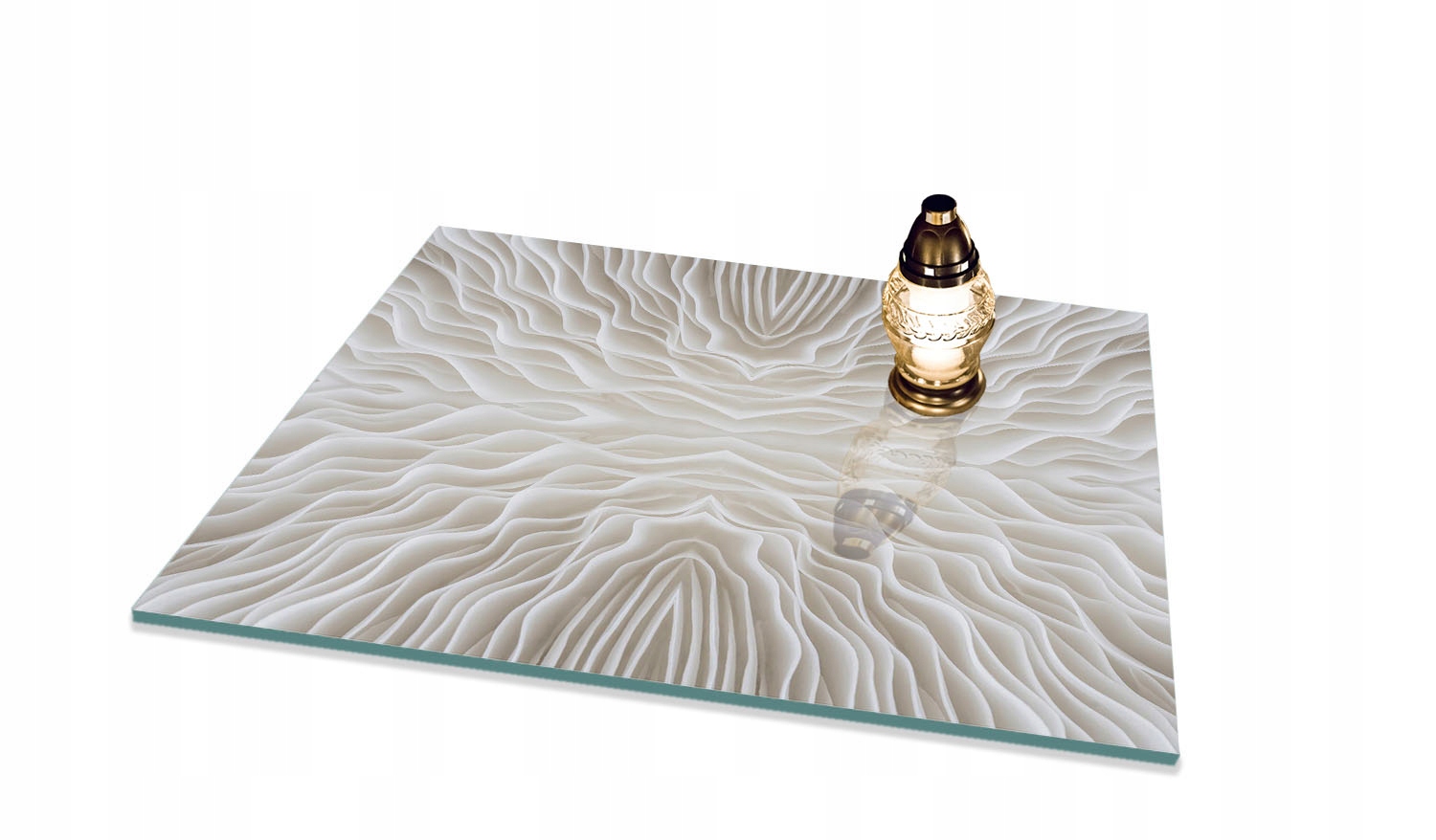 Podstavec pod Zniče na hřbitov Tvrzené Sklo Béžový vzor 65x60 cm