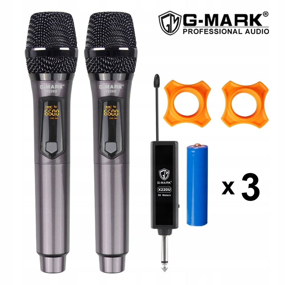 Bezdrátový mikrofon G-mark X220U Uhf) 2 ks dosah 20 až 30 m