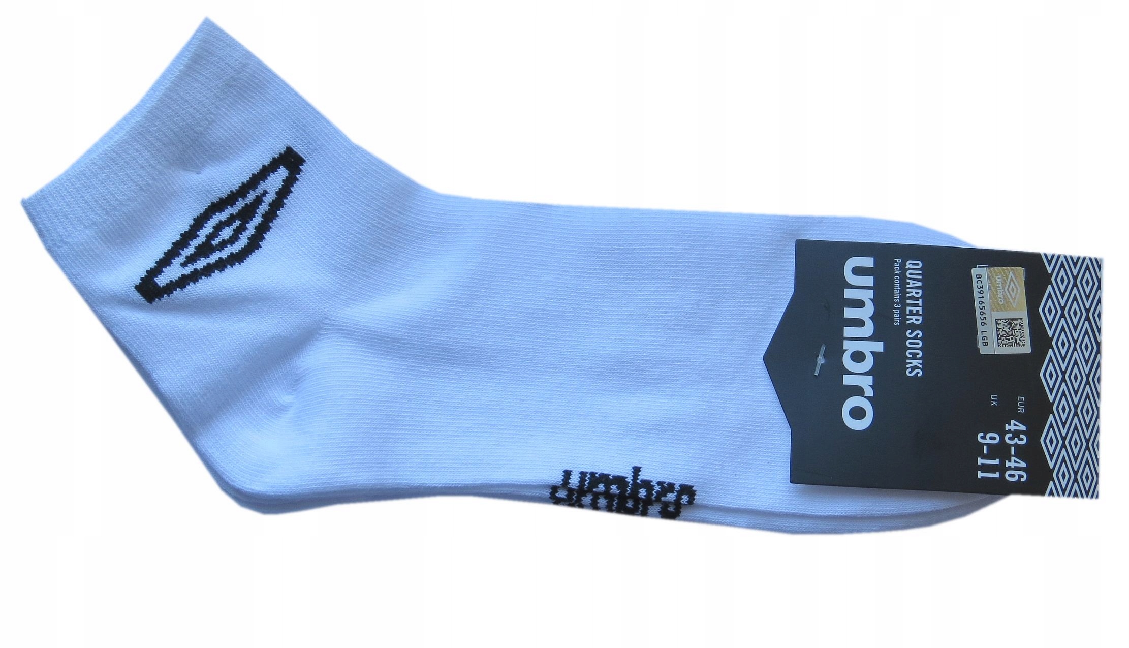 

3szt Umbro skarpety zakostki 43-46 białe bawełna