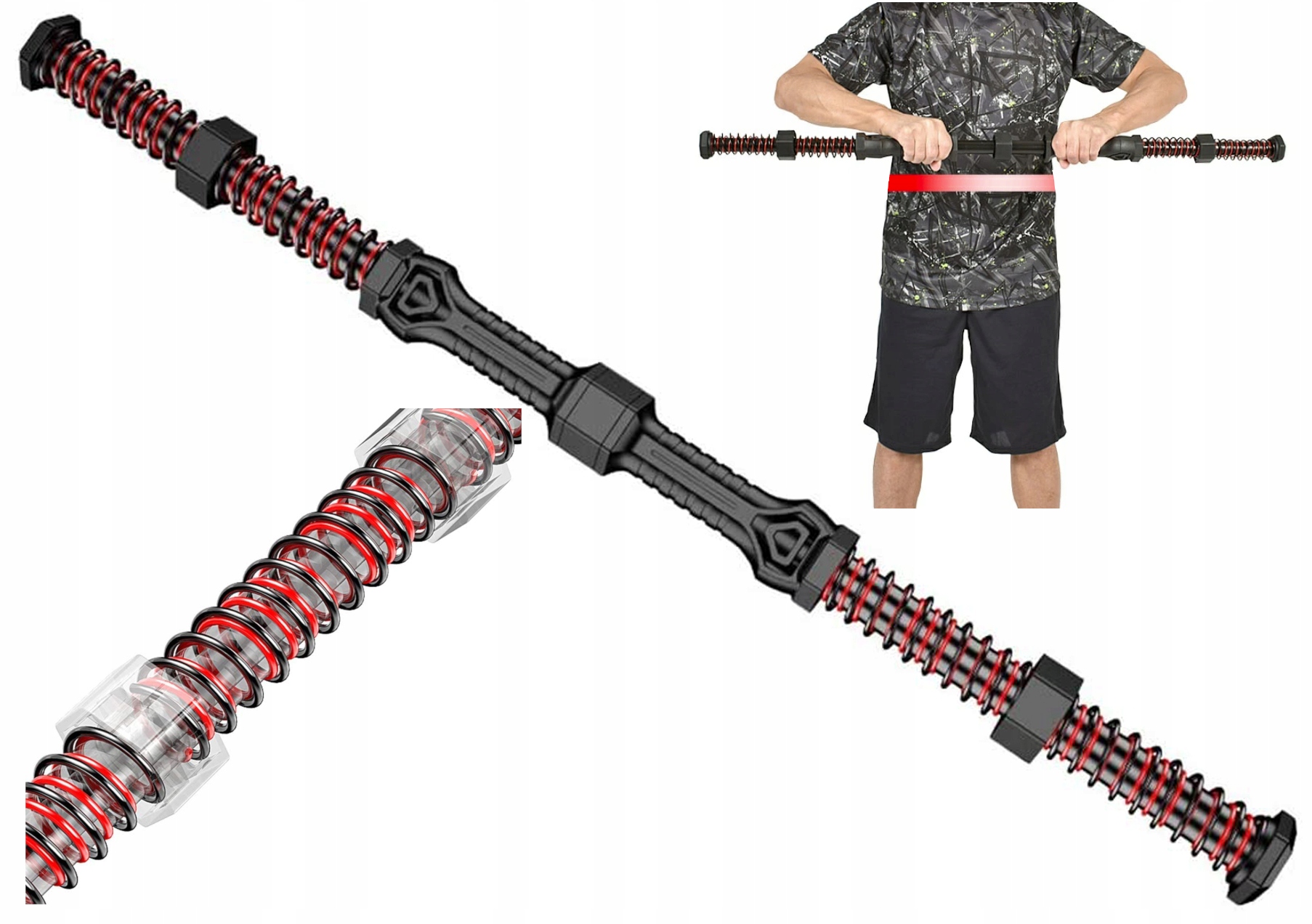 

Drążek Sprężynowy do Treningu Wielofunkcyjny Fit